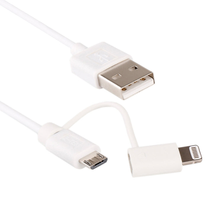 1m MFI 2-in-1 8ピン + マイクロUSB 2.0 オス to USB データ同期充電ケーブル