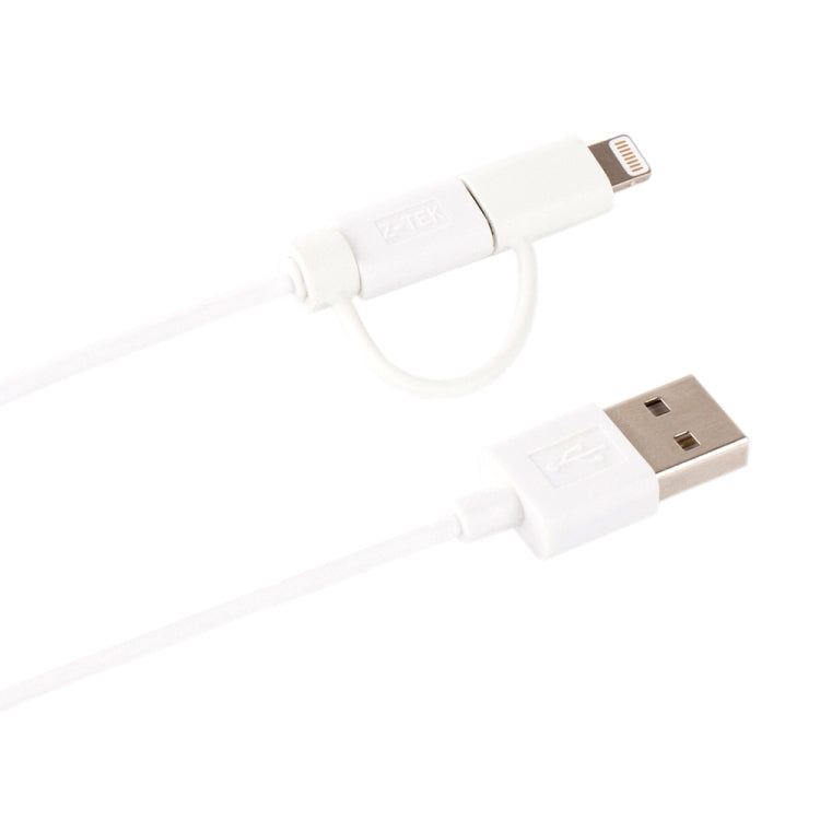 1m MFI 2-in-1 8ピン + マイクロUSB 2.0 オス to USB データ同期充電ケーブル