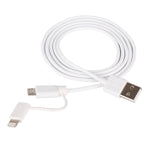 1m MFI 2-in-1 8ピン + マイクロUSB 2.0 オス to USB データ同期充電ケーブル