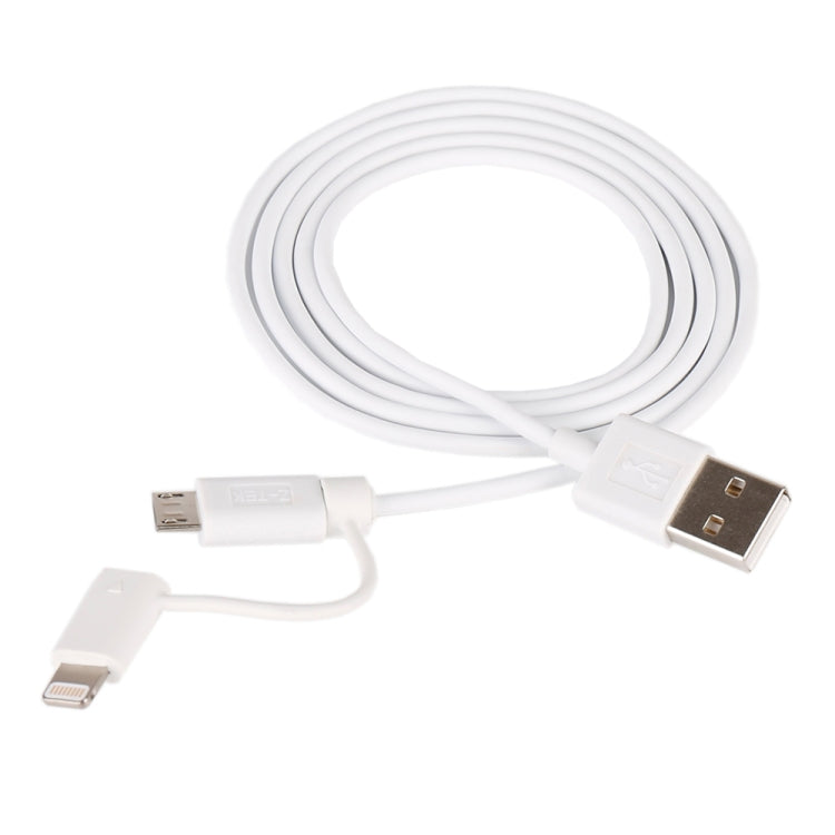 1m MFI 2-in-1 8ピン + マイクロUSB 2.0 オス to USB データ同期充電ケーブル