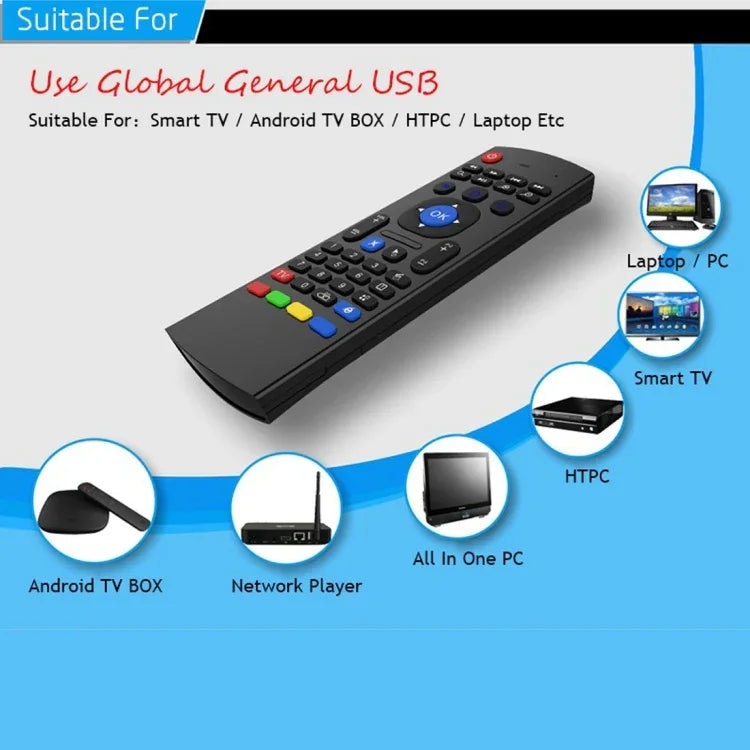 MX3 エアマウス ワイヤレス 2.4G リモコンキーボード ブラウザショートカット付き Android TVボックス / ミニPC用、エアマウス