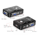 KVM-21UA 2ポート USB KVMスイッチボックス PC用キーボードマウスモニター制御ボタン付き、2ポート（USB付き）