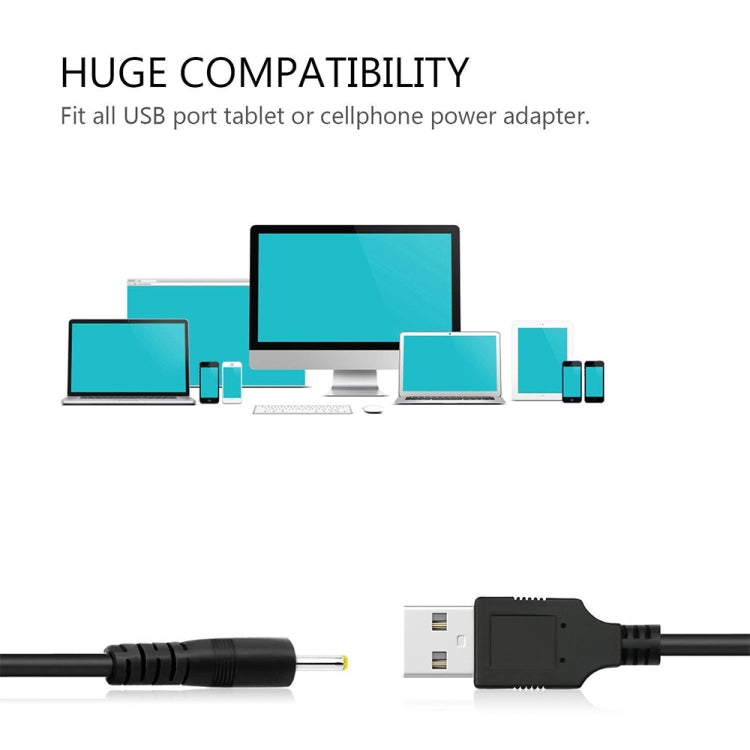 USBオスからDC 2.5 x 0.7mm電源ケーブル、長さ：1.2m