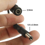 5.5 x 2.5mmオスから3.5mmメスDCプラグアダプター、長さ：12cm