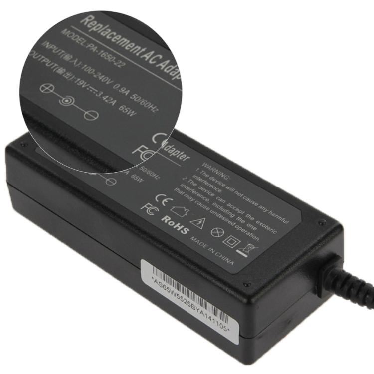 Acerノートパソコン用65W 19V 3.42A ACアダプター、出力先端：5.5mm x 2.5mm、3.42A