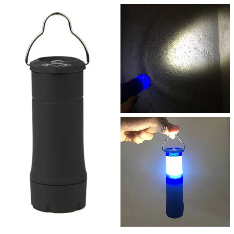 LED懐中電灯 キャンプランプ 便利なアルミ製 超明るい伸縮式トーチ クリップ付き