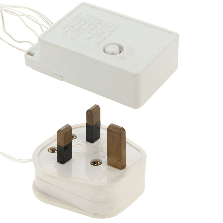 クリスマスパーティー用、100 LED 白色光、8機能コントローラー付き、220V、UKプラグ