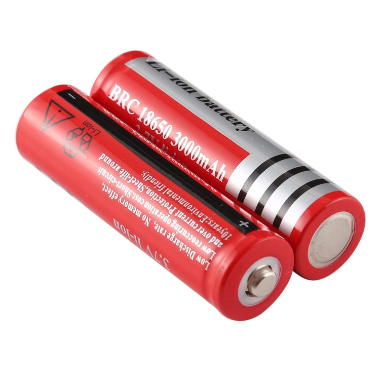 2個セット UltraFire 18650 3000mAh 3.7V 長持ち充電式リチウムイオンバッテリー、3000mAh