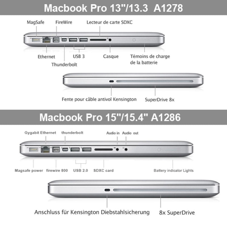 MacBook Pro 13.3インチ A1278 (2009 - 2012)用ノートパソコンフロストハード保護ケース、多色