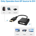 DisplayPortオスからDVI 24+5メスアダプター、ケーブル長：12cm、DPオスからDVI 24+5メス