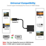 DisplayPort オス to HDMI メス アダプターケーブル、長さ: 20cm、DP オス to HDMI メス