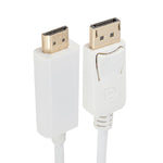 DisplayPort オス to HDMI オス アダプターケーブル、長さ: 1.8m、DP to HDMI オス ホワイト、DP to HDMI オス（金メッキ）