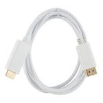 DisplayPort オス to HDMI オス アダプターケーブル、長さ: 1.8m、DP to HDMI オス ホワイト、DP to HDMI オス（金メッキ）