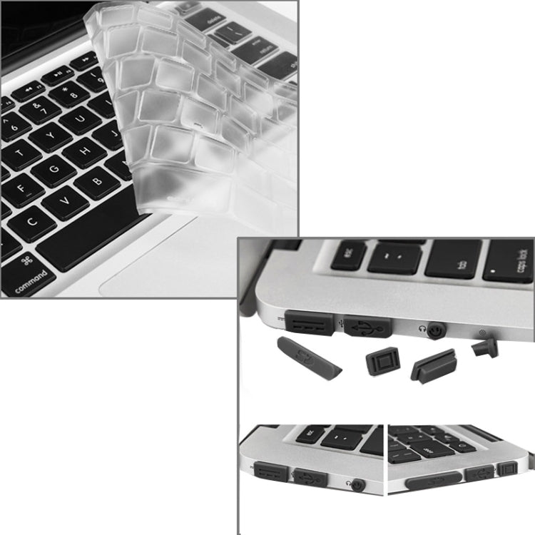 ENKAY Macbook Air 11.6インチ (USバージョン) / A1370 / A1465 Hat-Prince 3-in-1 フロストハードシェルプラスチック保護ケース キーボードガード＆ポートダストプラグ付き