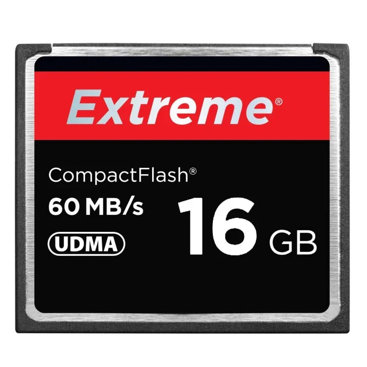 16GB エクストリームコンパクトフラッシュカード、400X 読み取り速度、最大60 MB/S (100% 実容量)、16GB