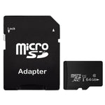 台湾製64GB高速クラス10マイクロSD(TF)メモリーカード、書き込み速度: 8mb/s、読み取り速度: 12mb/s（100%実容量）、64GB裸カード