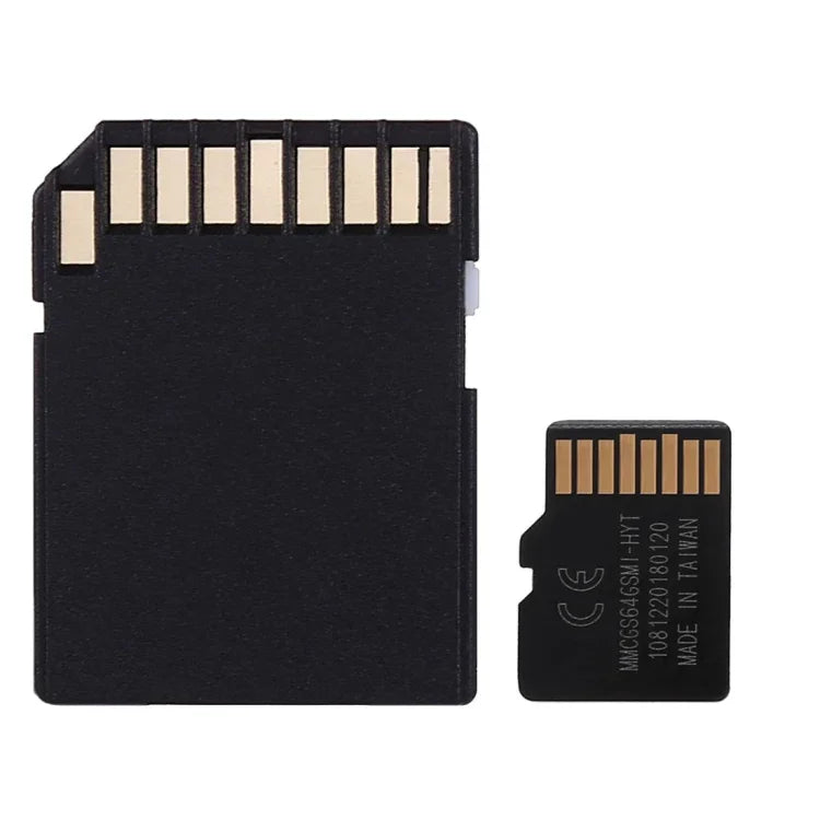 台湾製64GB高速クラス10マイクロSD(TF)メモリーカード、書き込み速度: 8mb/s、読み取り速度: 12mb/s（100%実容量）、64GB裸カード