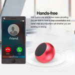 ミニメタルワイヤレスBluetoothスピーカー ハンズフリー、LEDインジケーター付き