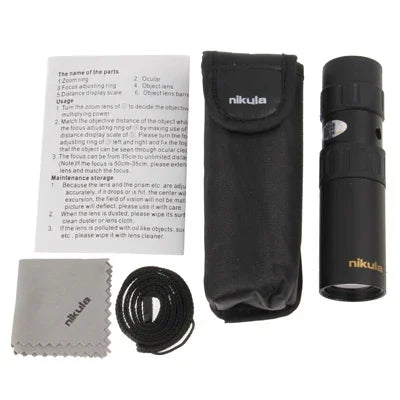 10-30 x 25mm Telescope Monocular for Backpacking / Hiking, 10-30x25