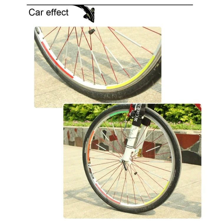 OQSPORT 12個 自転車ホイールスポーク リフレクター 反射取り付けクリップ チューブ 警告ライトストリップ