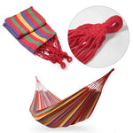 Red Stripe Single Widening Camping Outdoor Canvas Hammock, Size: 190cm x 100cm, 190cm x 100cm (Red)