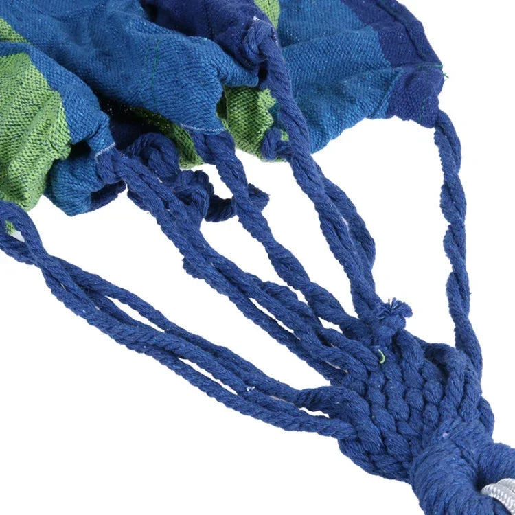 Blue Stripe Single Widening Camping Outdoor Canvas Hammock, Size: 190cm x 100cm, 190cm x 100cm (Blue)