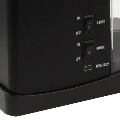 USBデスクトップ水槽 ミニ魚タンク 流水付き 6LEDライト搭載、LCD時計表示 カレンダー、時間、アラーム機能付き（水容量1.5クォート）