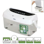 Deli オフィスシリーズ 手動クランク式 A4/CD/カード用 卓上シュレッダー、廃棄物容量：4L（No. 9935）、No. 9935