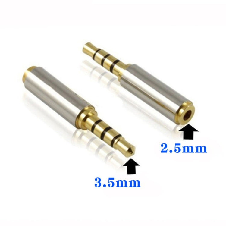 3.5mm 4ピン オーディオジャックコネクター から 2.5mm 4ピン アダプター（10個入りパッケージ、価格は10個分）、3.5mm オス から 2.5mm メス