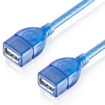 USB 2.0 タイプA メス から メス AF/AF ケーブル、長さ：30cm、USB AF、30cm（ブルー）