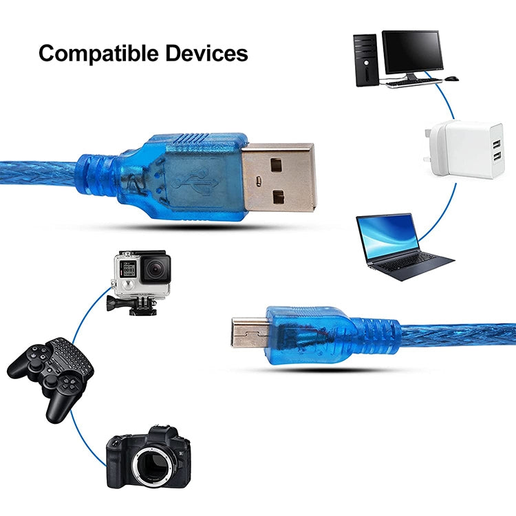 USB 2.0 AM to Mini 5ピン USB ケーブル、長さ: 30.5cm