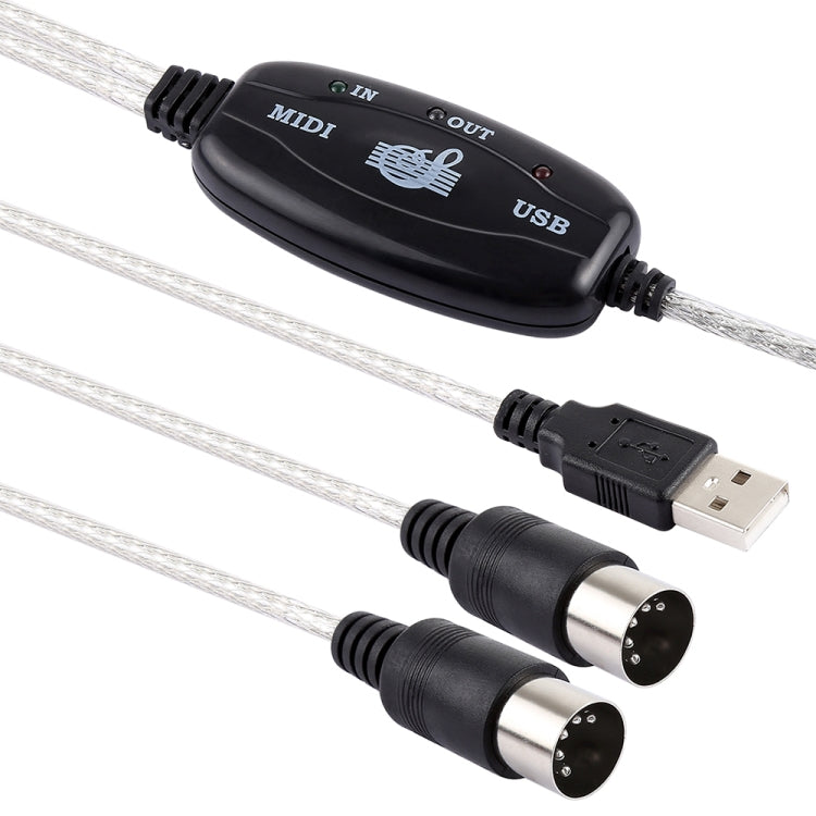 USB to MIDI インターフェース 電子ピアノ変換アダプターケーブル、長さ: 1.8m