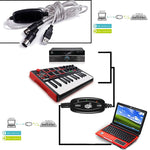 USB to MIDI インターフェース 電子ピアノ変換アダプターケーブル、長さ: 1.8m