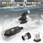 USB to MIDI インターフェース 電子ピアノ変換アダプターケーブル、長さ: 1.8m