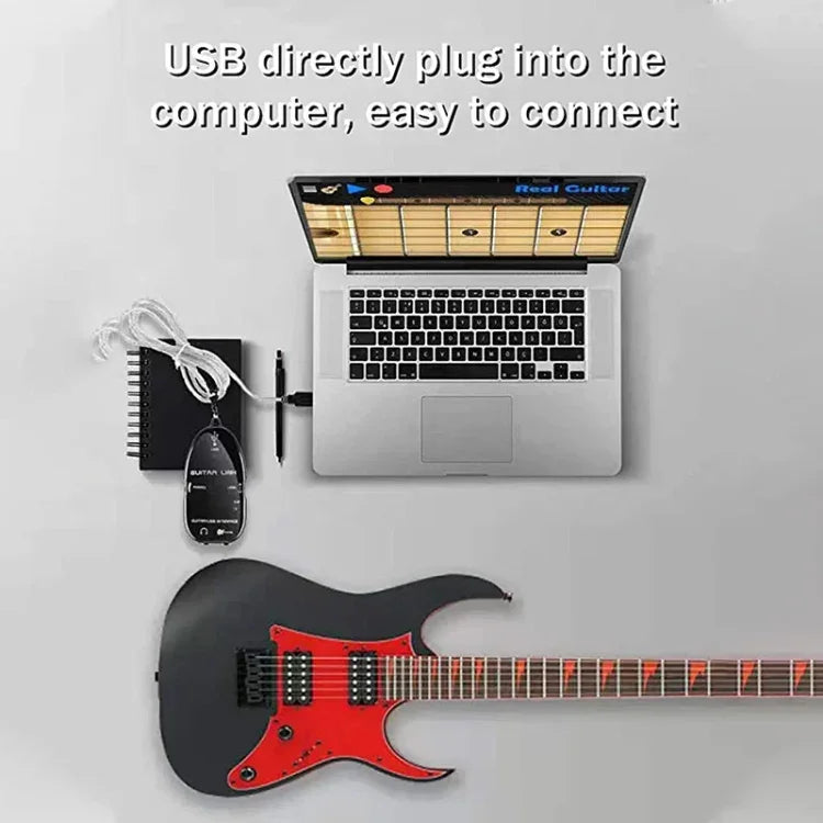 USBインターフェース ギターリンクケーブル PC / MAC録音用、USBインターフェース ギターリンクケーブル（ブラック）、USBインターフェース ギターリンクケーブル（ホワイト）