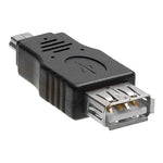 USB 2.0 メス to Mini USB 5ピン オス アダプター（OTG機能付き）