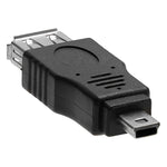 USB 2.0 メス to Mini USB 5ピン オス アダプター（OTG機能付き）