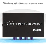 FENGJIE FJ-IA4B-C 4ポート高速 USB 2.0 キープレス切替器 共有スイッチボックス PCコンピューター スキャナー プリンター用、FENGJIE FJ-IA4B-C