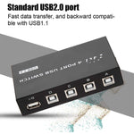 FENGJIE FJ-IA4B-C 4ポート高速 USB 2.0 キープレス切替器 共有スイッチボックス PCコンピューター スキャナー プリンター用、FENGJIE FJ-IA4B-C
