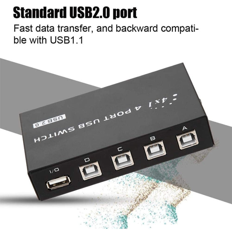 FENGJIE FJ-IA4B-C 4ポート高速 USB 2.0 キープレス切替器 共有スイッチボックス PCコンピューター スキャナー プリンター用、FENGJIE FJ-IA4B-C