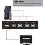 FENGJIE FJ-IA4B-C 4ポート高速 USB 2.0 キープレス切替器 共有スイッチボックス PCコンピューター スキャナー プリンター用、FENGJIE FJ-IA4B-C
