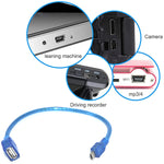 ミニ5ピンUSBからUSB 2.0 AF OTGアダプターケーブル、長さ：22cm（ブルー）、22cm