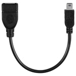 ミニ5ピンUSBからUSB 2.0 AF OTGアダプターケーブル、ミニUSB、12cm（ブラック）
