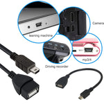 ミニ5ピンUSBからUSB 2.0 AF OTGアダプターケーブル、ミニUSB、12cm（ブラック）