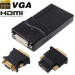 USB 2.0 to DVI / VGA / HDMI ディスプレイアダプター、フルHD 1080P対応、最大6台のディスプレイ拡張可能、USB 2.0 解像度: 1920*1080