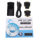USB 2.0 to DVI / VGA / HDMI ディスプレイアダプター、フルHD 1080P対応、最大6台のディスプレイ拡張可能、USB 2.0 解像度: 1920*1080