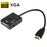 26cm HDMIからVGA＋オーディオ出力ビデオ変換ケーブル、3.5mmオーディオケーブル付き、フルHD 1080P対応、長さ：26cm