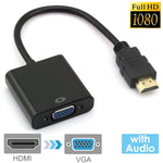 24cm フルHD 1080P HDMIからVGA＋オーディオ出力ケーブル コンピューター/DVD/デジタルセットトップボックス/ノートパソコン/携帯電話/メディアプレーヤー用、長さ：24cm、長さ：24cm（ホワイト）