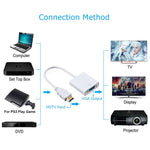 24cm フルHD 1080P HDMIからVGA＋オーディオ出力ケーブル コンピューター/DVD/デジタルセットトップボックス/ノートパソコン/携帯電話/メディアプレーヤー用、長さ：24cm、長さ：24cm（ホワイト）