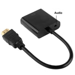 24cm フルHD 1080P HDMIからVGA＋オーディオ出力ケーブル コンピューター/DVD/デジタルセットトップボックス/ノートパソコン/携帯電話/メディアプレーヤー用、長さ：24cm、長さ：24cm（ホワイト）